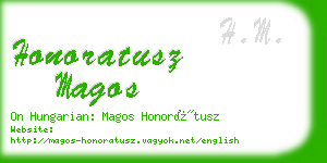 honoratusz magos business card